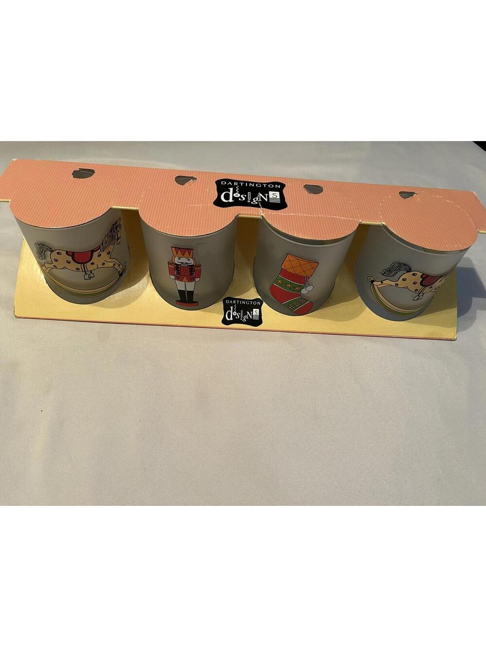 4 DARTINGTON NUTCRACKER TOYS 8 oz TUMBLERS OLD FASHIONED GLASSES
